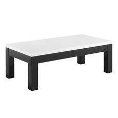 Table basse rectangle GENOVA bicolore (noir-blanc)