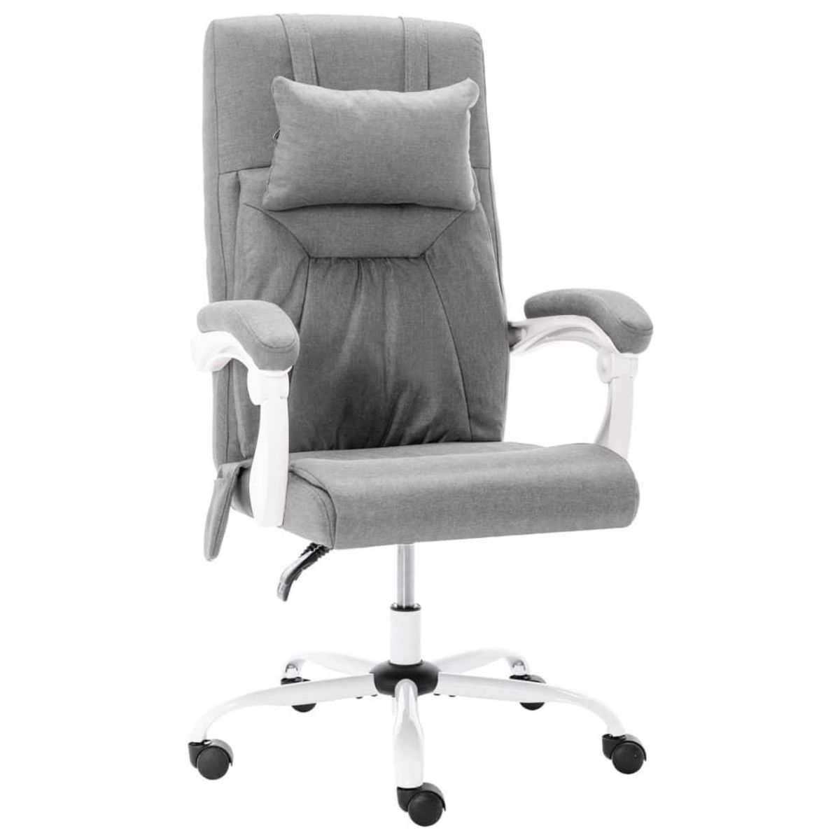 VIDAXL Chaise de bureau de massage Gris Tissu