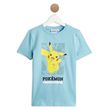 T-shirt manches courtes pikachu garçon. Coloris disponibles : Bleu