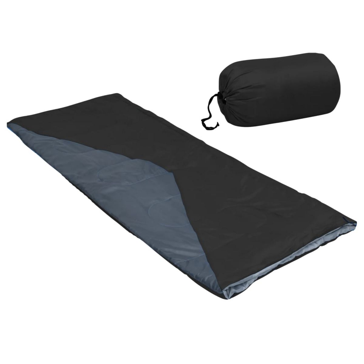 VIDAXL Sac de couchage leger en forme d enveloppe Noir 1 100 g 10