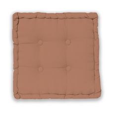 Coussin de sol carré uni en coton  (Rose)