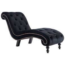 Chaise longue Noir Velours