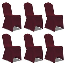 Housses elastiques de chaise Bordeaux 12 pcs