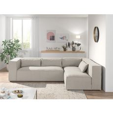 LISA DESIGN Noé - canapé d'angle - 5 places - en tissu - style contemporain - droit Couleur - Beige