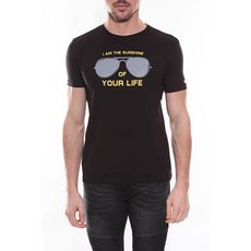 t-shirt col rond en coton nyons (Noir)