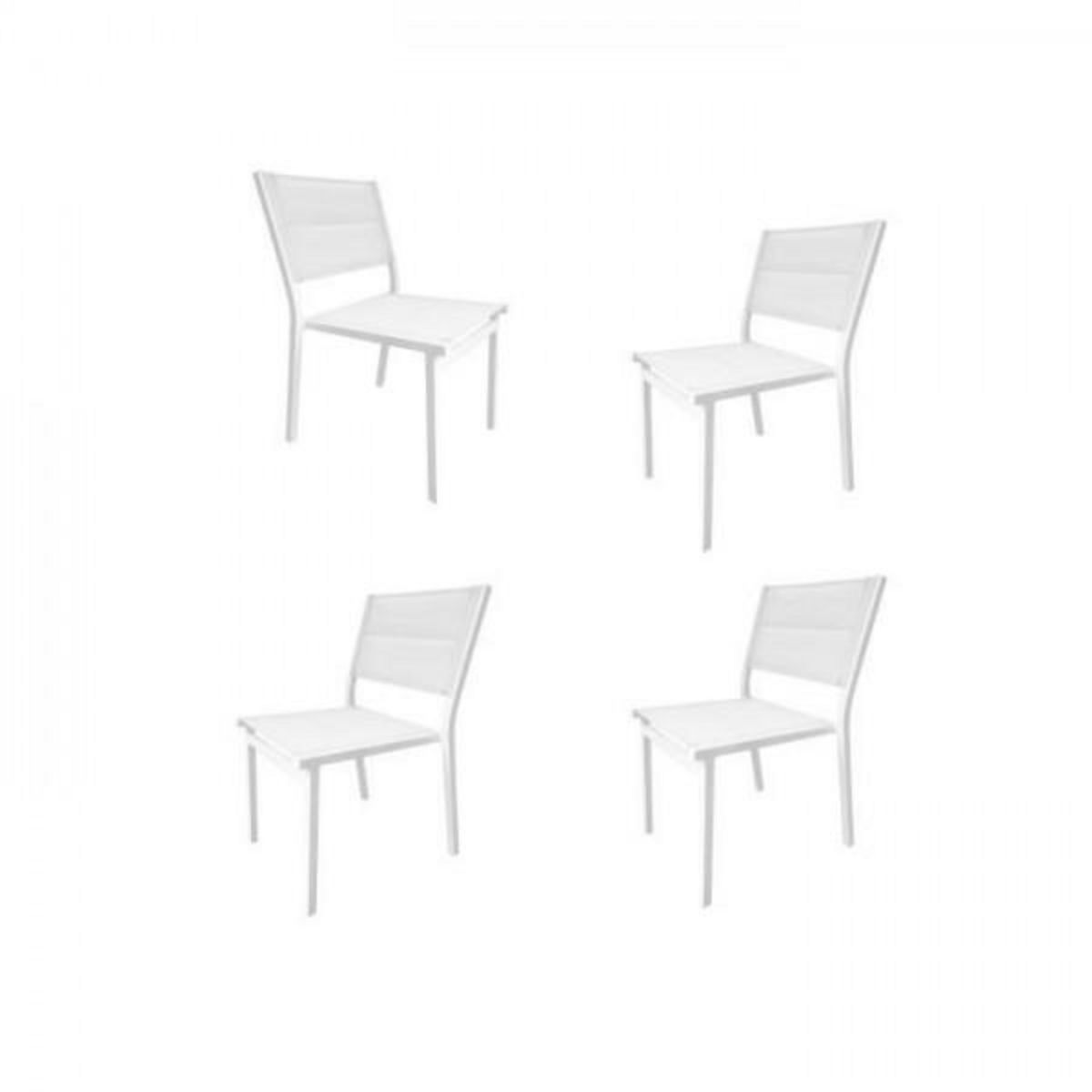 MARKET24 Lot de 4 chaises de jardin - Aluminium - 54 x 48 x 84 cm