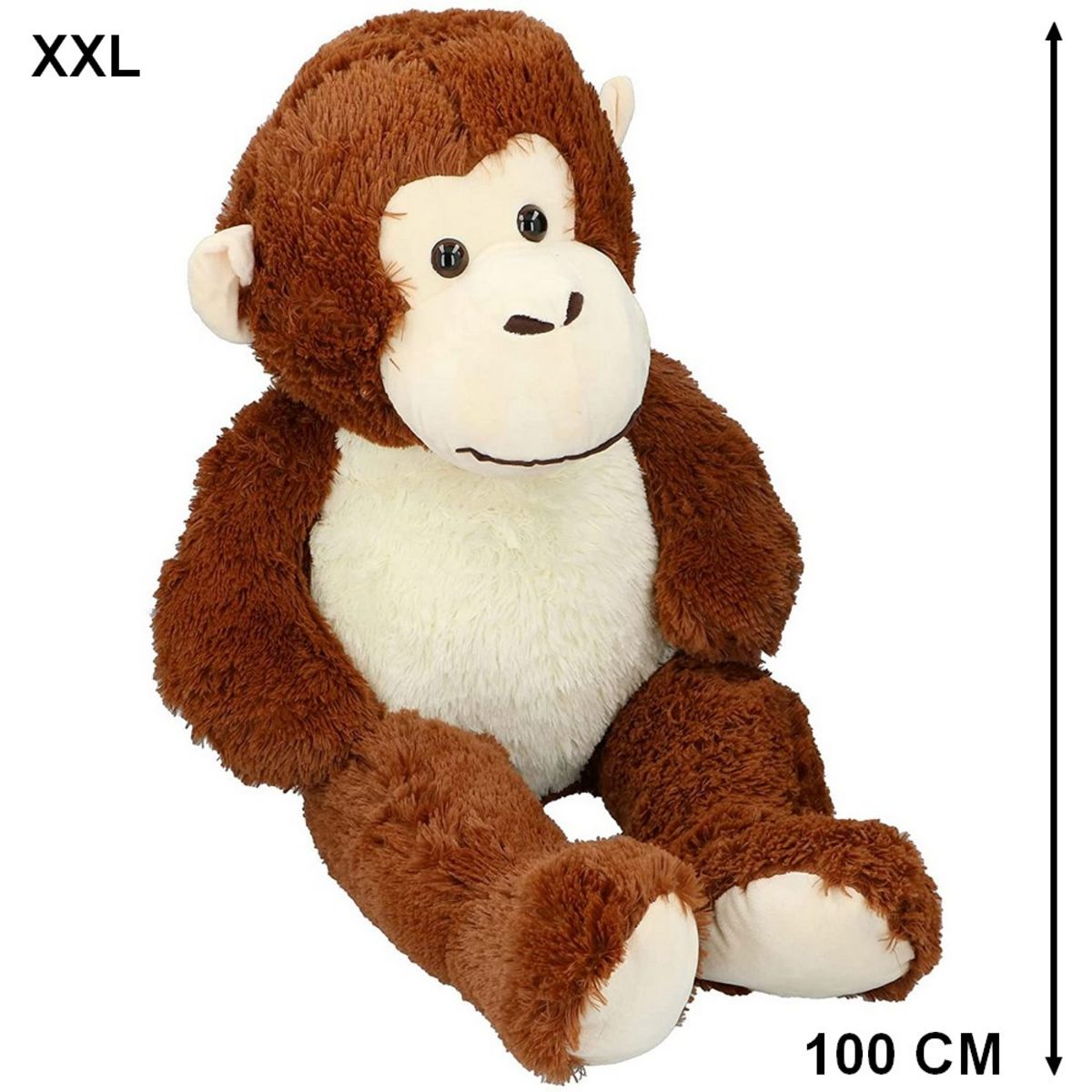 Big Plush Singe en peluche géant – Grand animal en peluche extra doux de  1,2 m – 122 cm – Animaux gigantesques de taille énorme – Singes