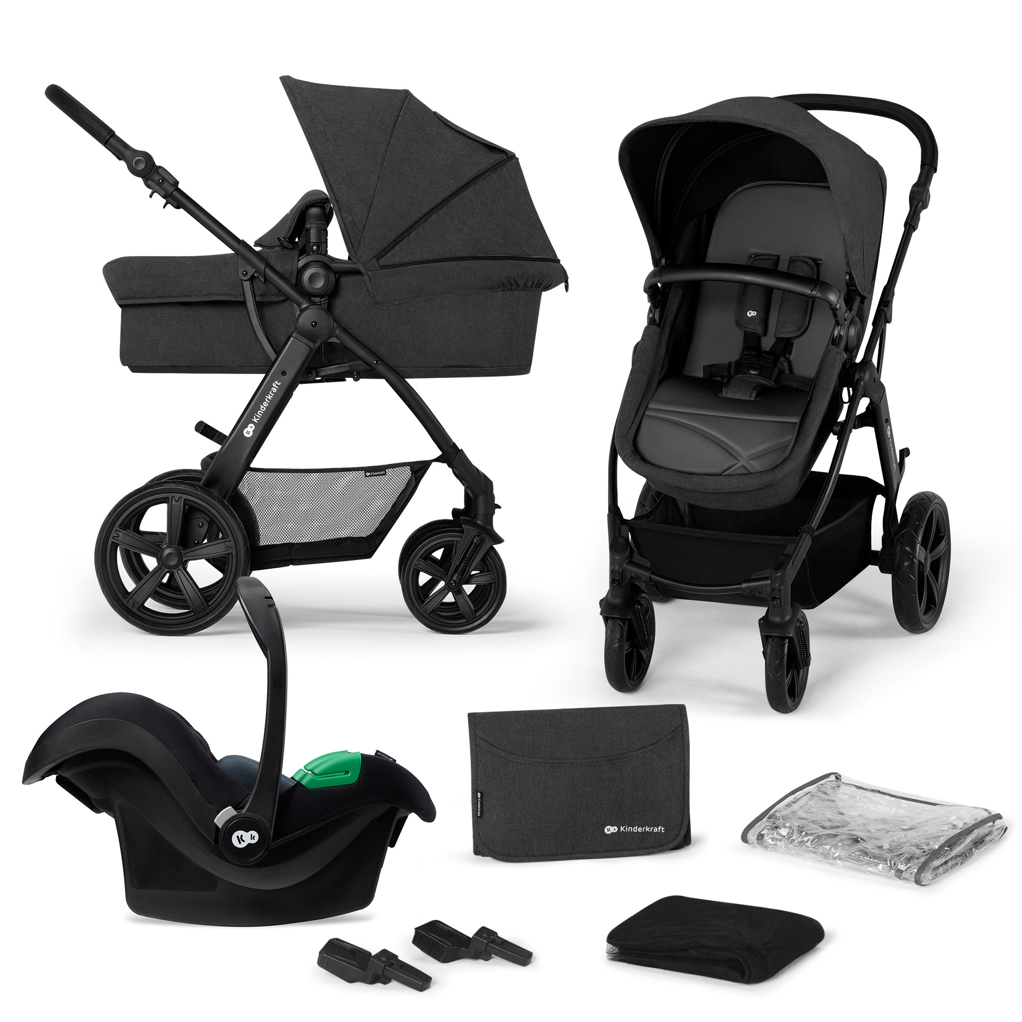 Kinderkraft B-TOUR Poussette combinée 3 en 1 de 0 Mois à 22 Kg