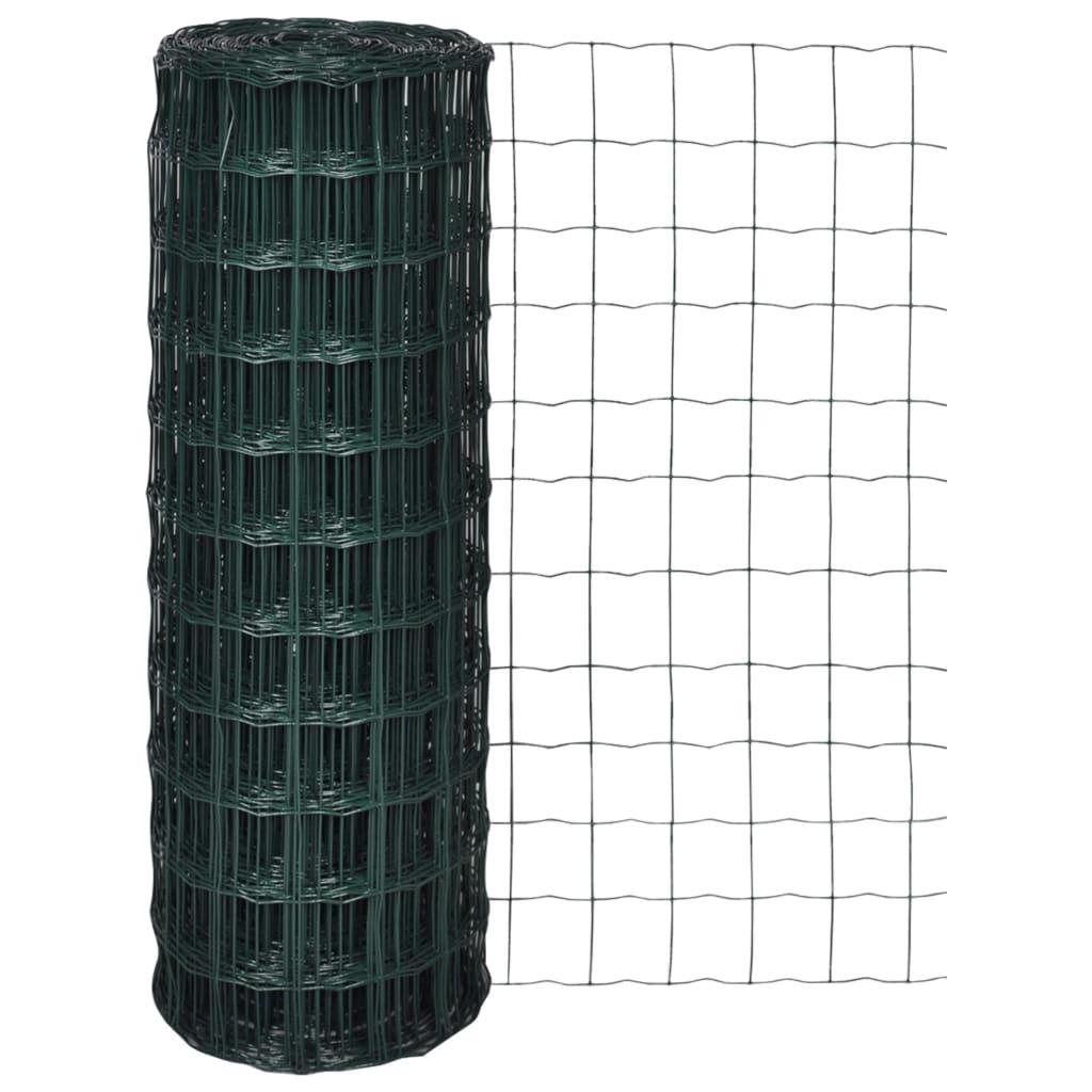 Cloture euro Acier 25 x 1,5 m Vert