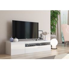 Meuble TV 150cm 2 portes 1 niche TECHNO (blanc)