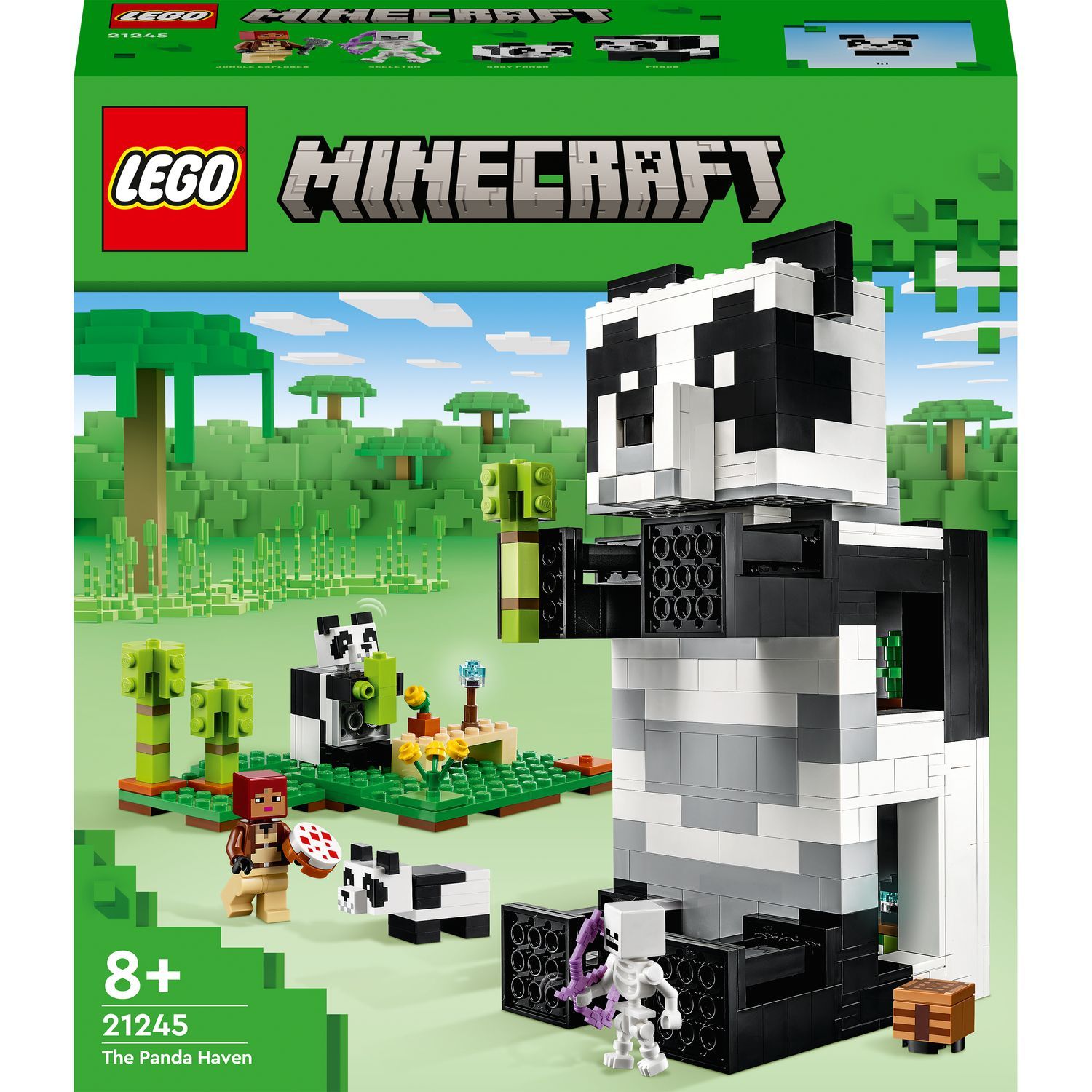 LEGO Minecraft 21245 Le refuge panda, Jouet de Maison Amovible