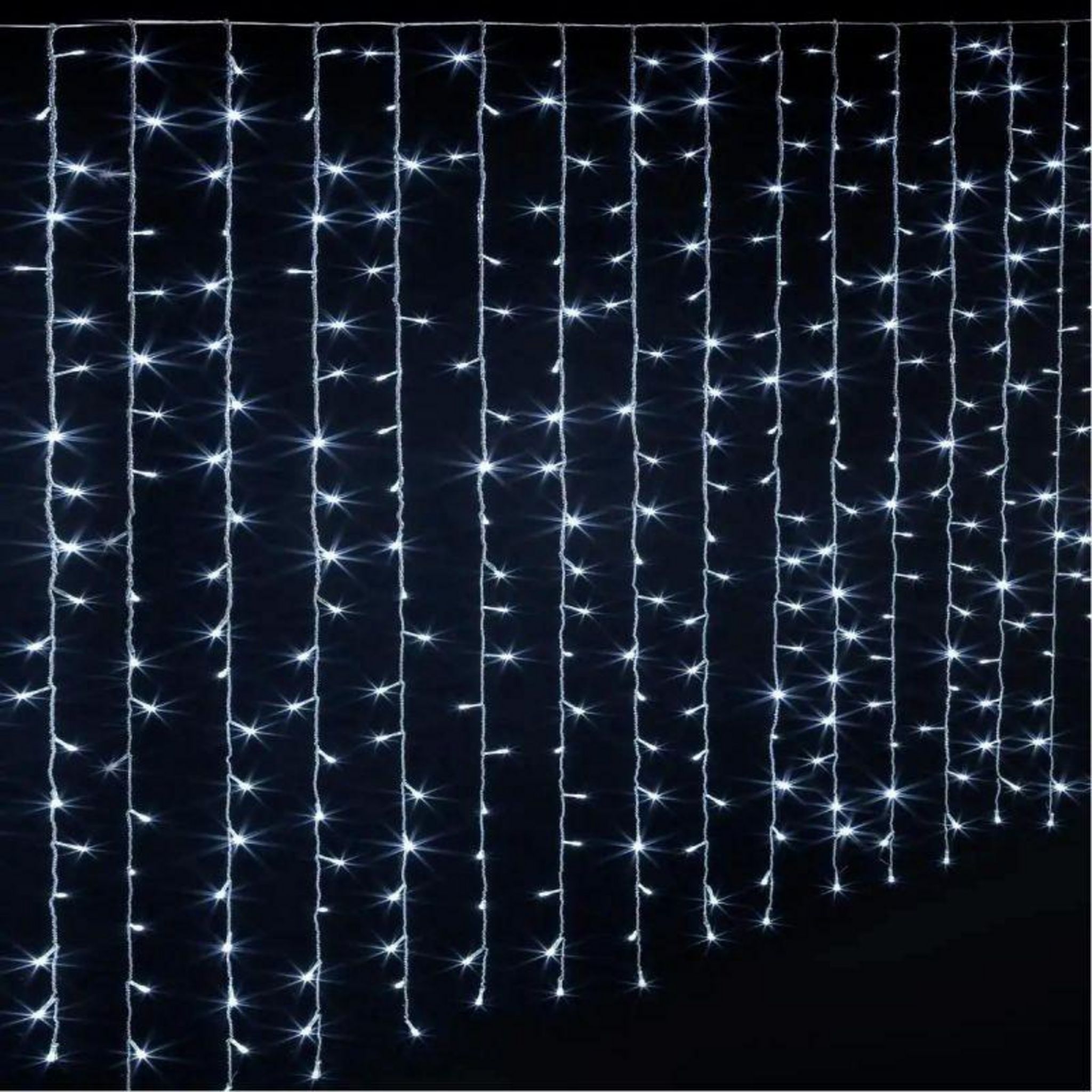 Rideau lumineux l 2m 400 LED blanc chaud 20 tombées 8 jeux de lumière -  RETIF