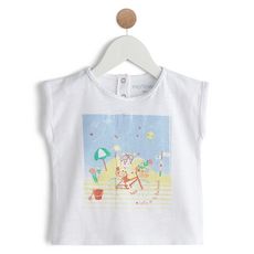 IN EXTENSO T-shirt manches courtes plage bébé fille (blanc)