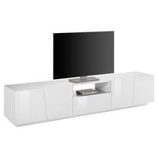 Meuble TV 4 portes 1 niche 1 tiroir L220cm VERONA (Blanc)
