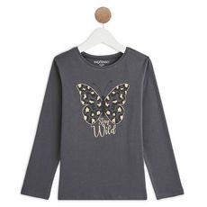 IN EXTENSO T-shirt manches longues papillon fille