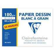 AUCHAN Pochette de papier à dessin 12 feuilles A4 180g/m2 blanc