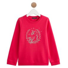 IN EXTENSO Sweat cheval fille (Rose foncé)
