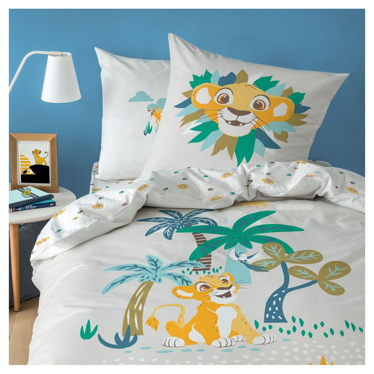 Le Roi Lion Parure Housse De Couette Coton 57 Fils Roi Lion Savana Pas Cher A Prix Auchan