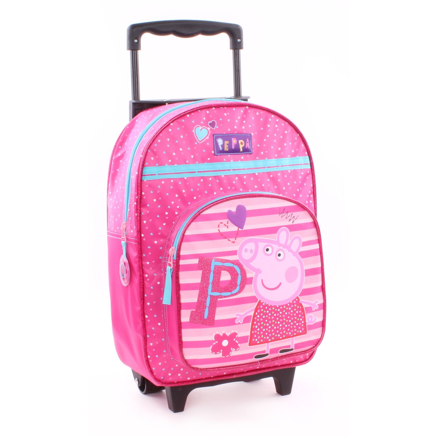 Sac go ter maternelle roulettes rose Peppa Pig pas cher