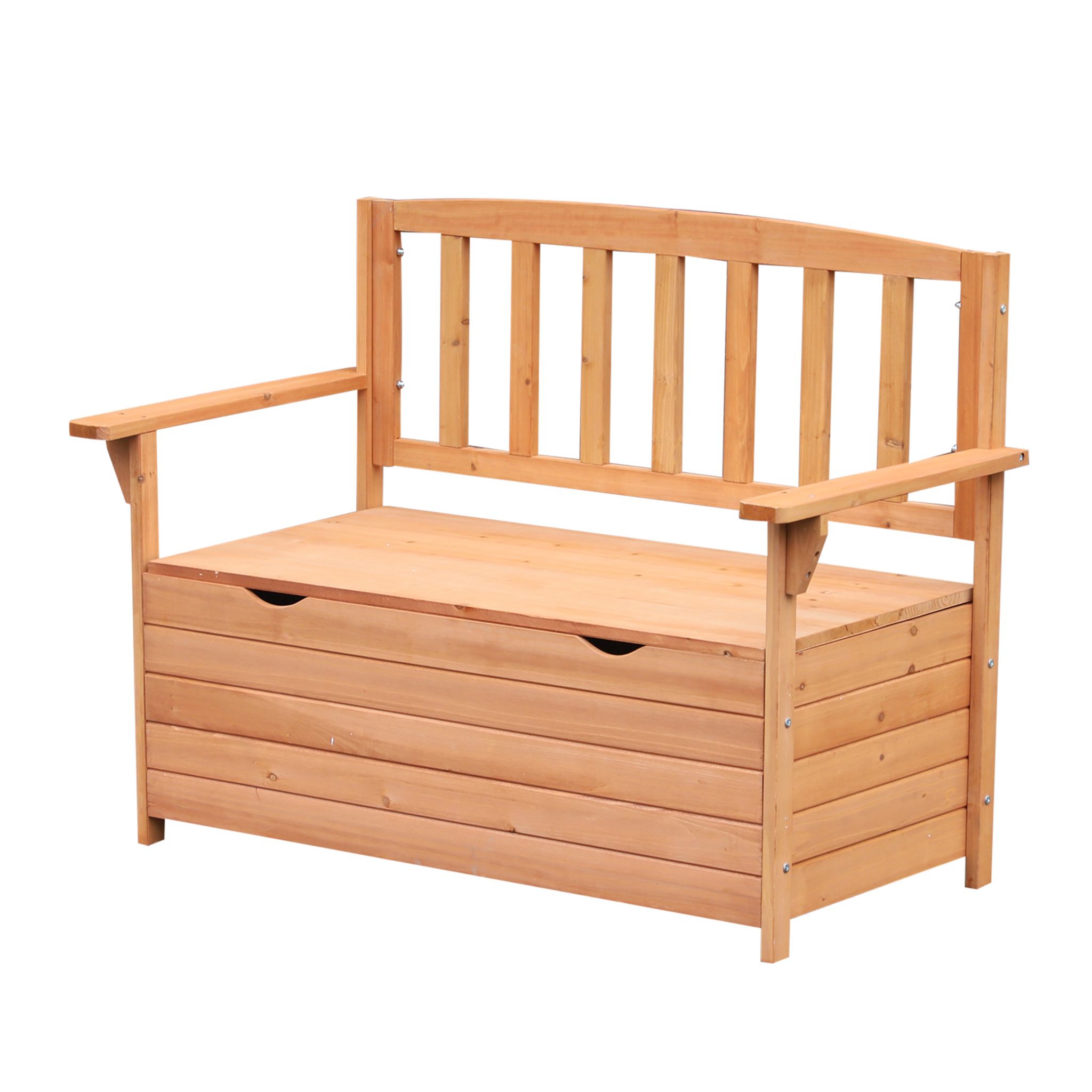 Banc coffre de jardin 2 en 1 bois sapin pré-huilé acier galvanisé