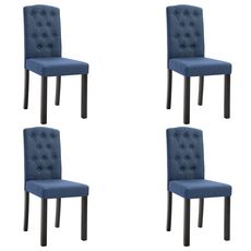 Chaises de salle a manger 4 pcs Bleu Tissu