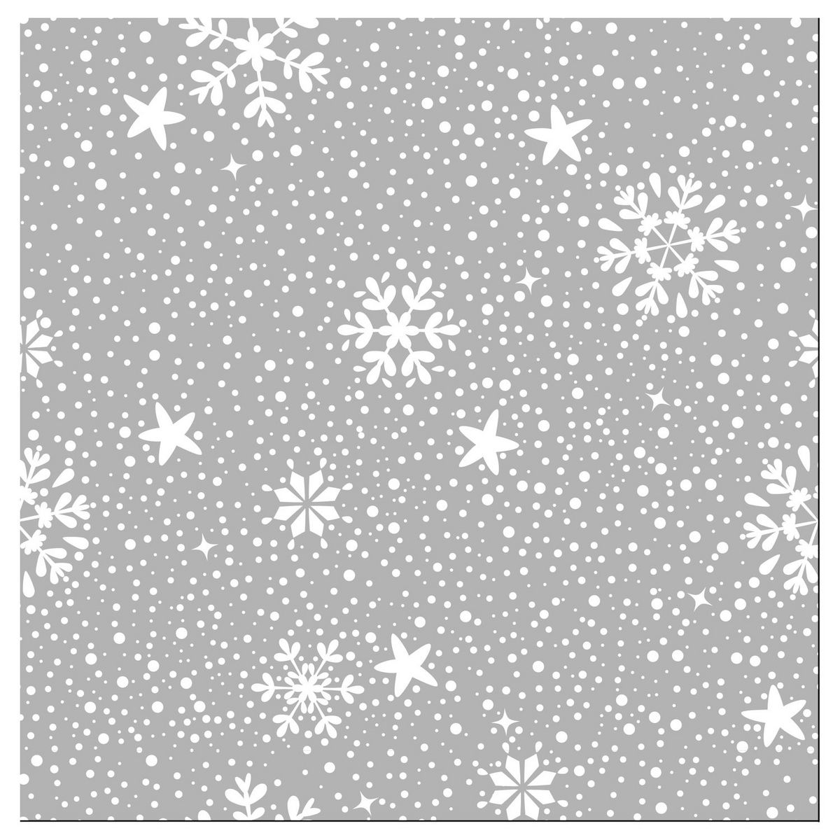 ACTUEL Serviettes papier décorés 3 plis 38cm Snowflake gris x20