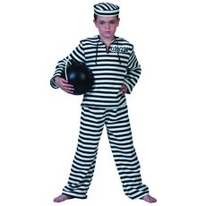 FUNNY FASHION Deguisement Prisonnier - 10/12 ans (140 à 152 cm)