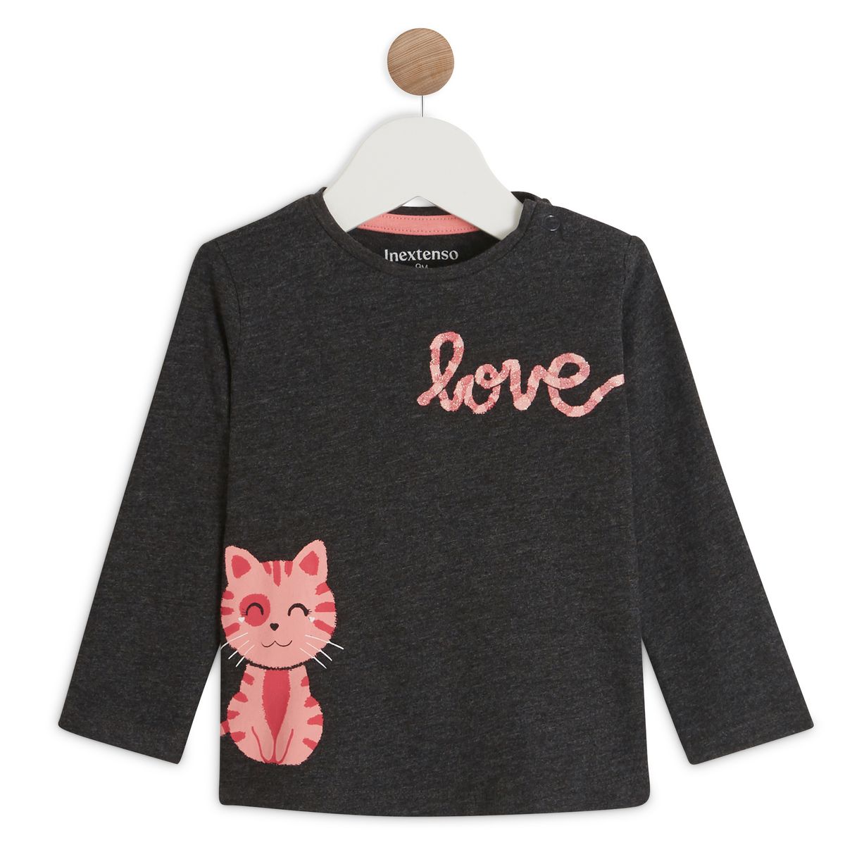 IN EXTENSO T-shirt manches longues chat bébé fille