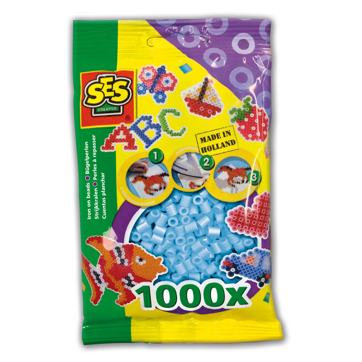 SES Creative Sachet de 1000 perles Technique à repasser : Bleu clair