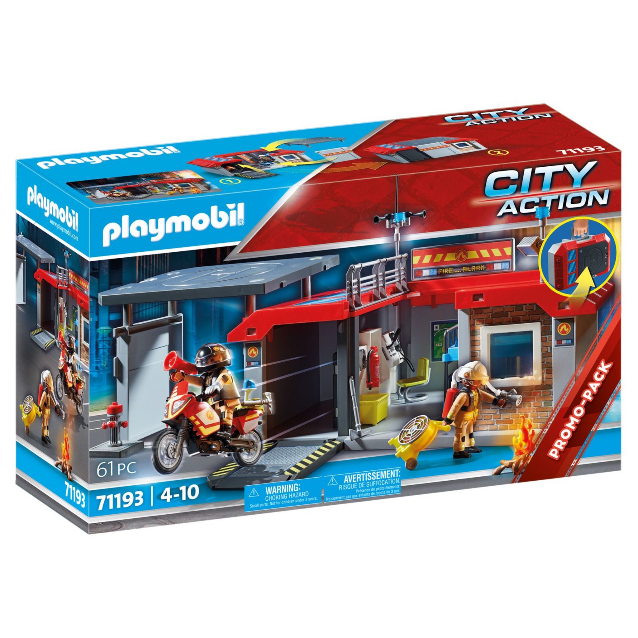 Playmobil 9463 Camion de Pompiers avec échelle pivotante- City Action- Les  Pompiers- Les Pompiers Pompier : : Jouets