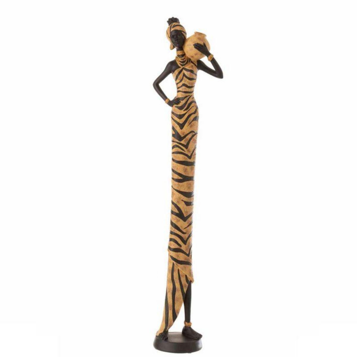 Paris Prix Statue Déco  Africaine Zèbre  84cm Noir & Marron