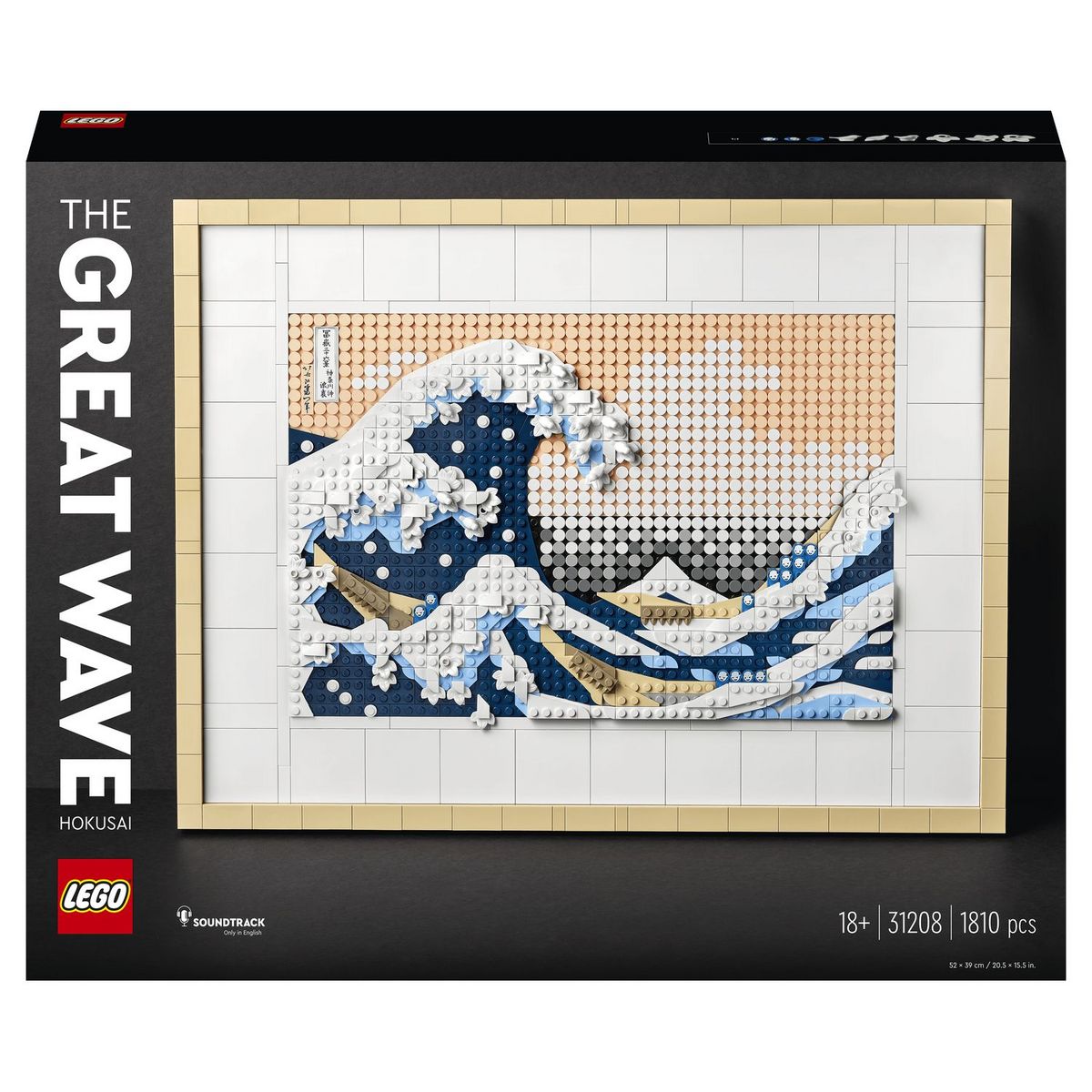 LEGO Art 31208 Hokusaï - La grande vague, et de Décoration Murale Japonaise, Tableau Océan, Loisir