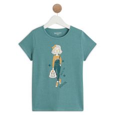 IN EXTENSO T-shirt manches courtes fille (vert   )