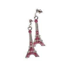 Boucles d'oreilles Tour Eiffel strass