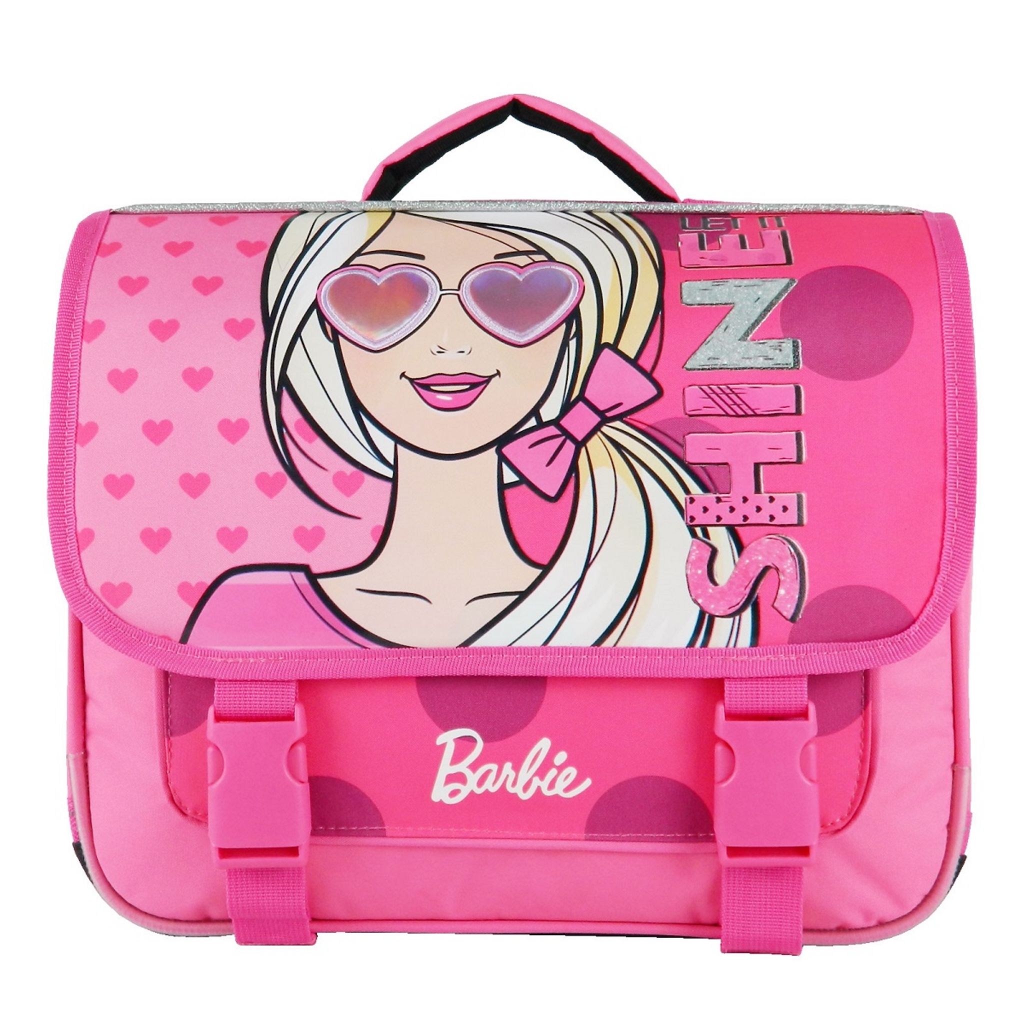 Cartable 38cm 2 compartiments rose BARBIE pas cher Auchan