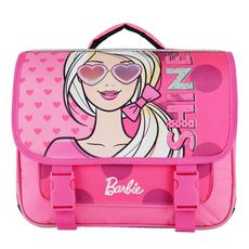 Cartable A roulettes 38Cm Trousses Rose-Barbie Mattel 