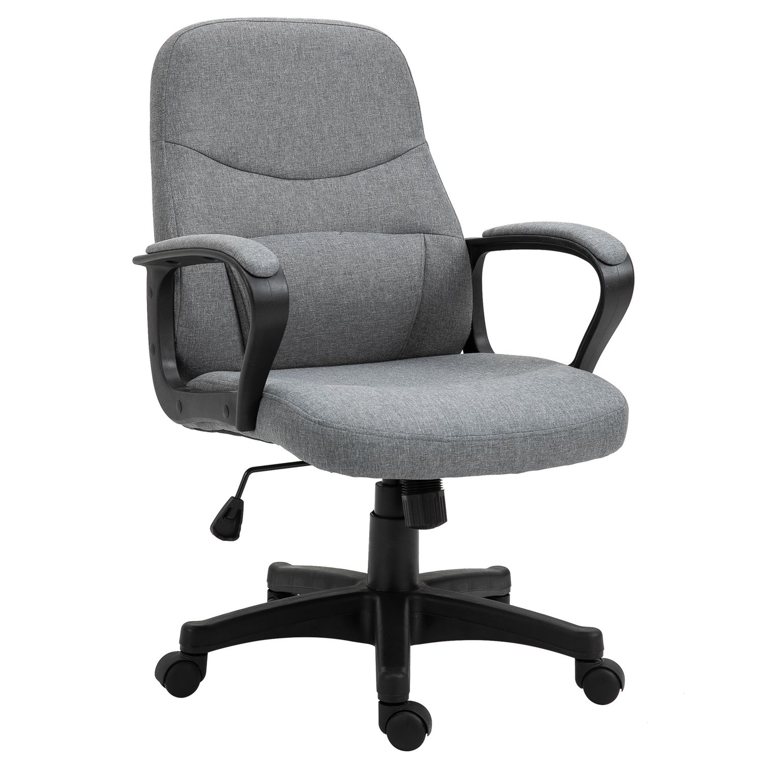 HOMCOM Fauteuil de bureau à roulettes chaise manager ergonomique pivotante  hauteur réglable lin gris foncé - Achat & prix