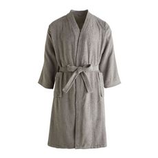 Peignoir kimono uni en coton 300gsm (Taupe)
