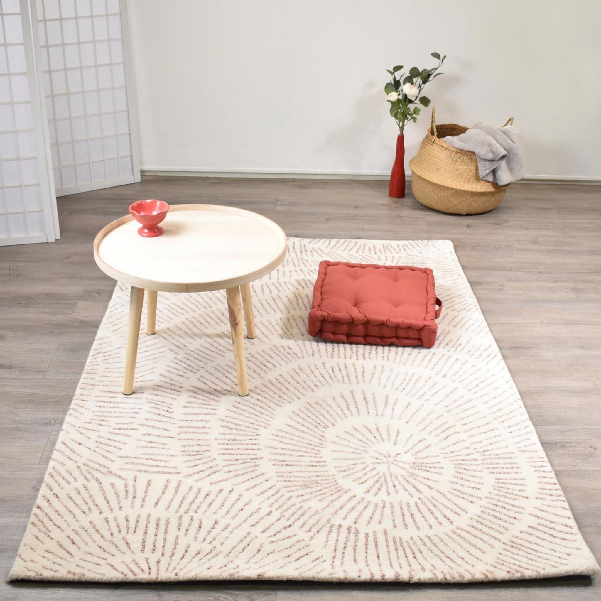 IMPALO Tapis salon AZUR en laine Fait main Care&Fair pas cher 