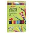 AUCHAN Boîte de 18 crayons de couleur