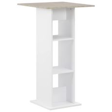 Table de bar Blanc et beton 60x60x110 cm