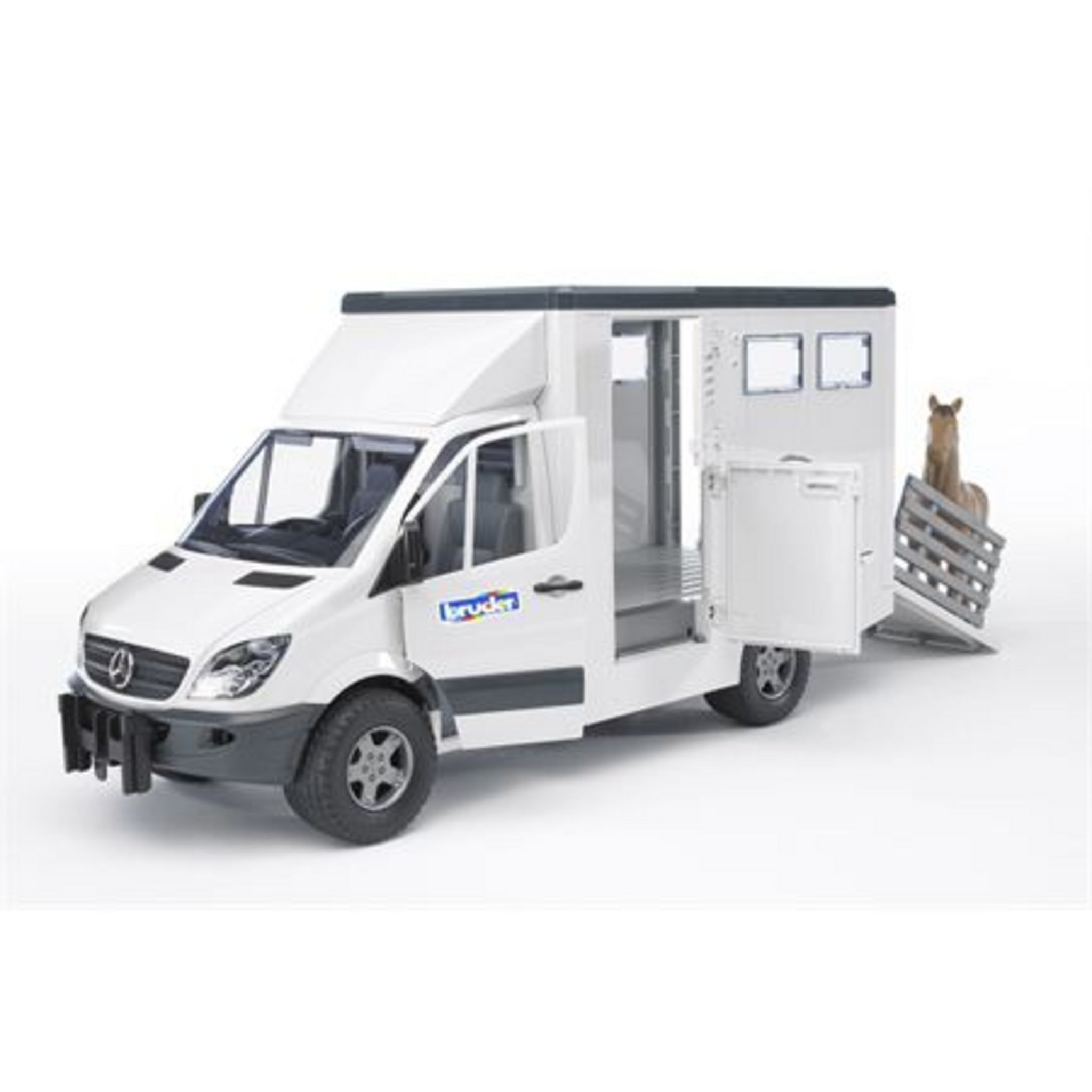 BRUDER Camion de Transport Animal Mercedes Benz avec un Cheval pas cher Auchan