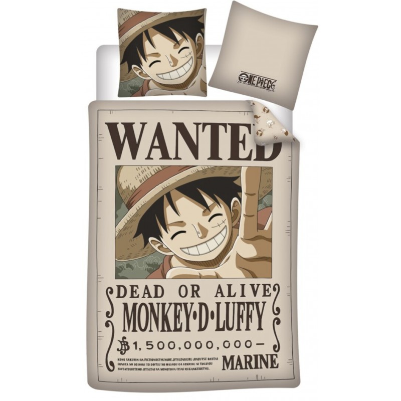 One Piece - Parure de Lit Enfant Manga Coton, Housse de couette