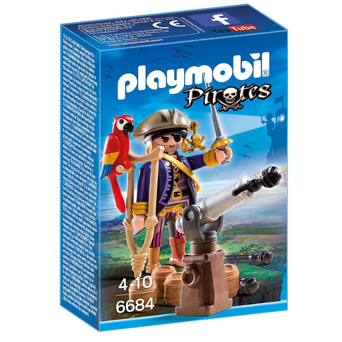 PLAYMOBIL Pirates 6684 - Capitaine pirate avec canon pas cher 