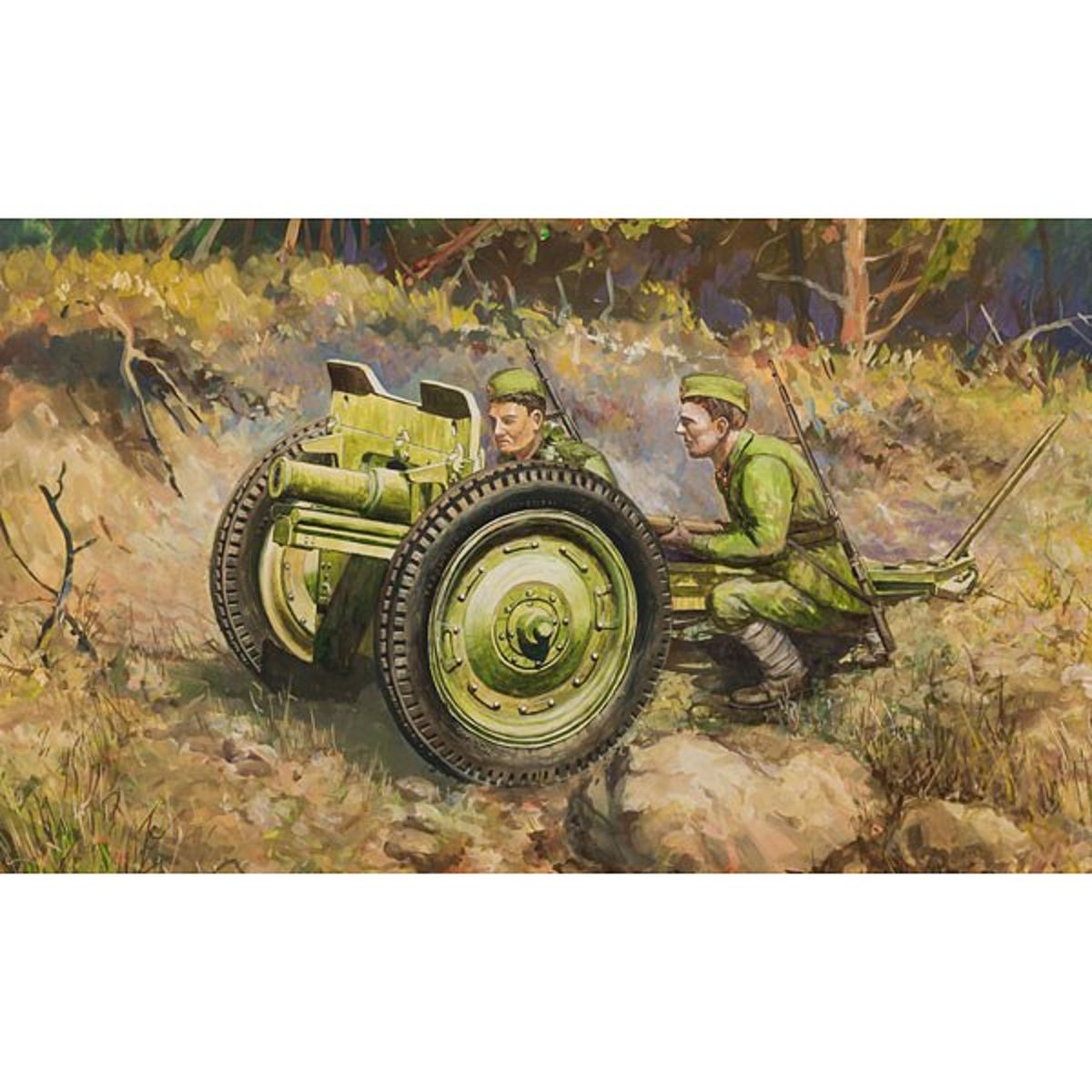 Zvezda Maquette canon soviétique 76mm avec figurines