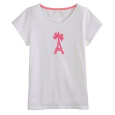 IN EXTENSO Tee shirt sequins manches courtes fille (Blanc)