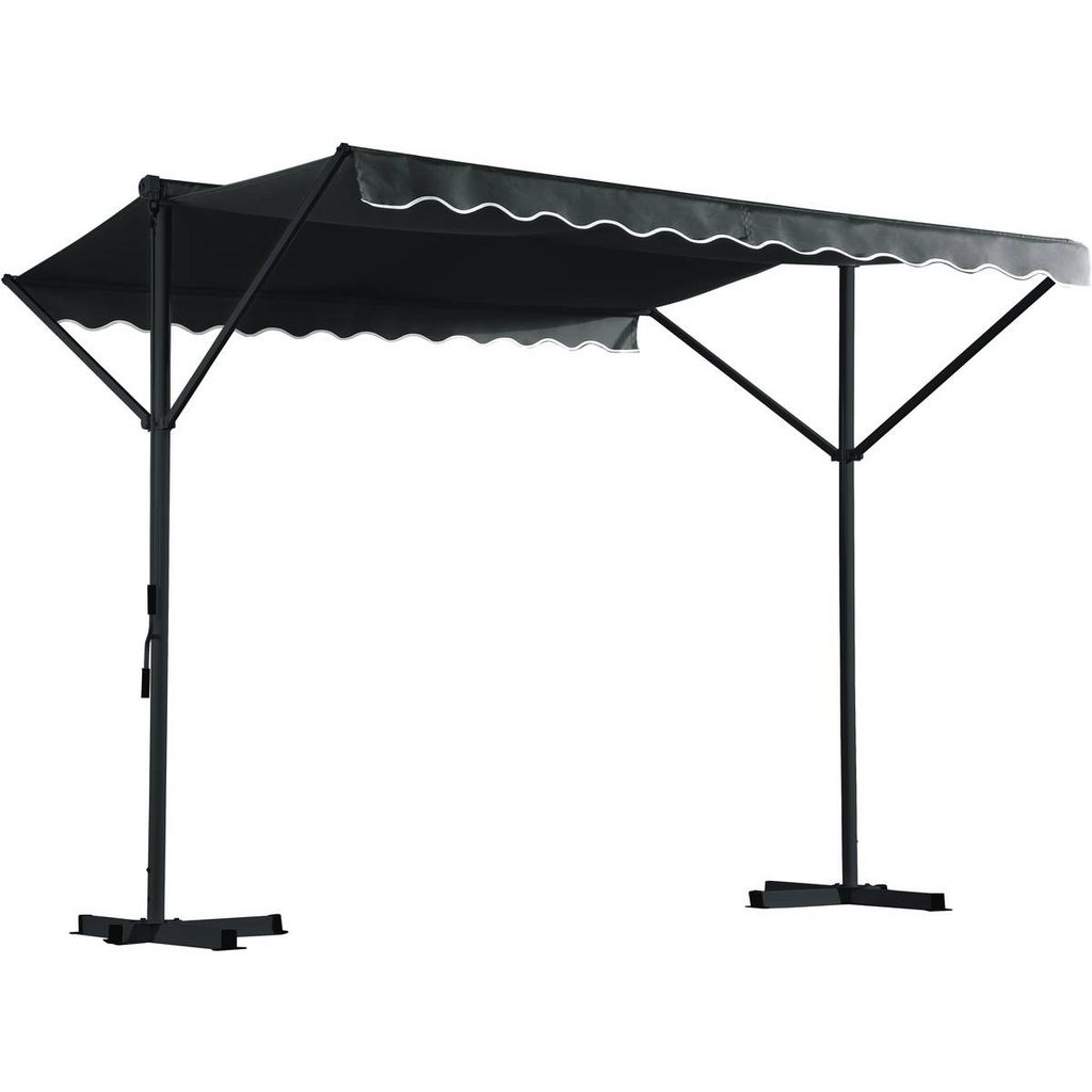 Store Banne Sur Pied 1 Pente Habitat et Jardin Store banne double pente Sola - 3 x 3 m - Gris foncé pas  cher - Auchan.fr