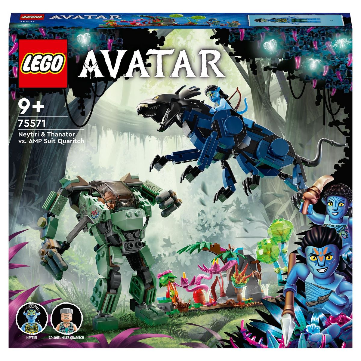 LEGO Avatar 75571 Neytiri et le Thanator vs. Quaritch dans l&rsquo;Exosquelette, Jouet de Construction, Figurine Robot, Pandora