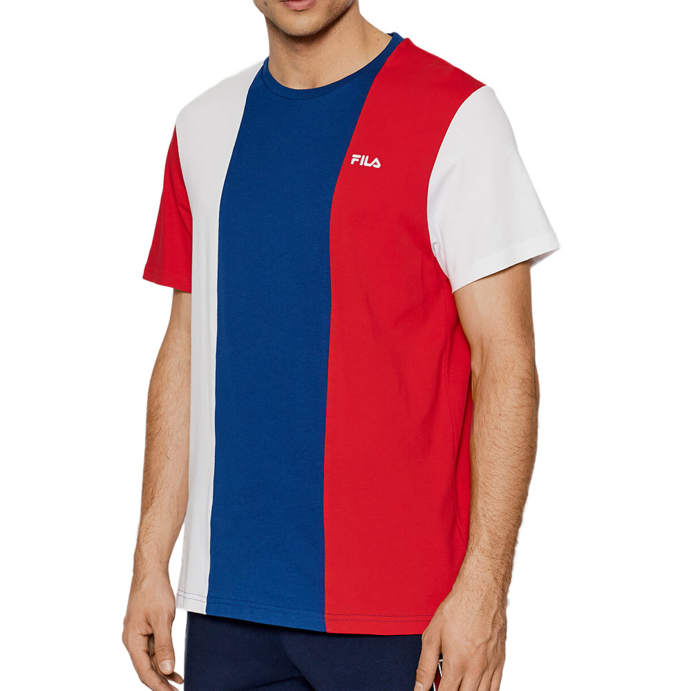 FILA T shirt Bleu Blanc Rouge Homme Fila Gideon pas cher Auchan.fr