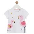 INEXTENSO T-shirt flamant rose bébé fille. Coloris disponibles : Blanc